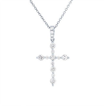 Alternating Diamond Cross Pendant