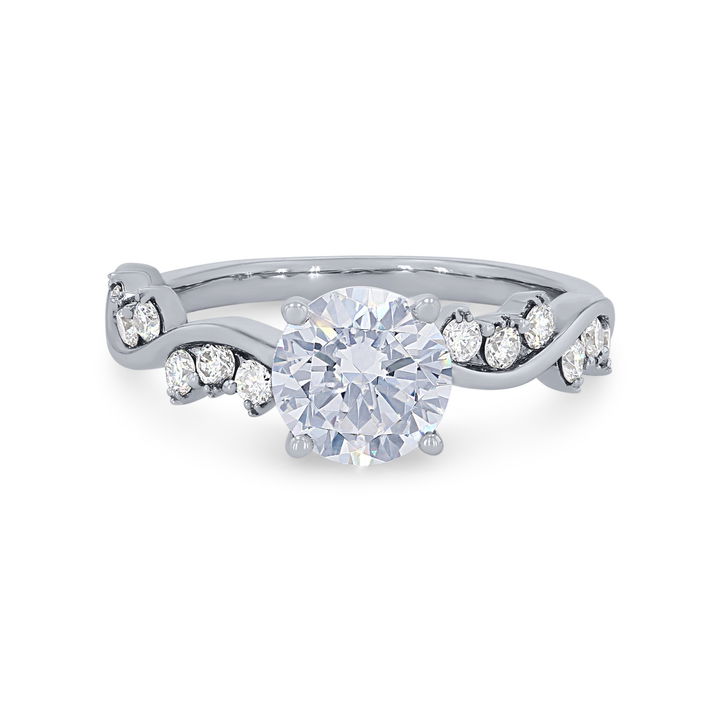 White Gold 14K Modern Twist Diamond Engagement Setting