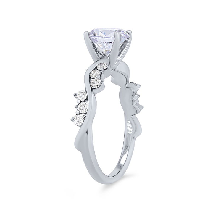 White Gold 14K Modern Twist Diamond Engagement Setting