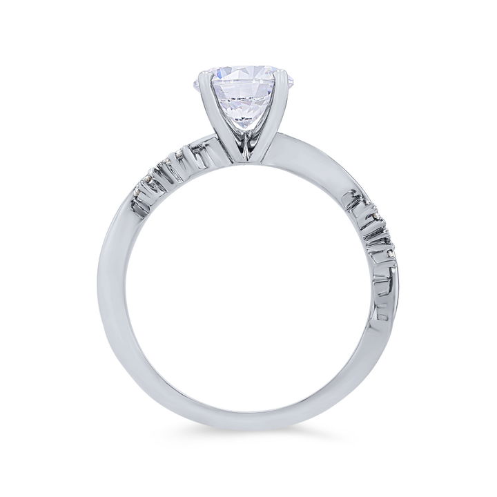White Gold 14K Modern Twist Diamond Engagement Setting