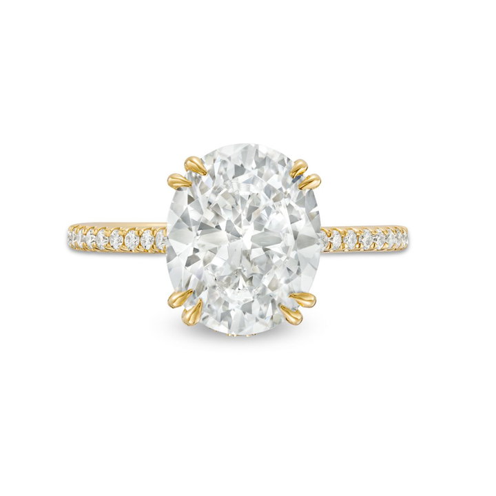 Cathedral Double Prong Engagement Setting by C. Gonshor In Yellow Gold 14K