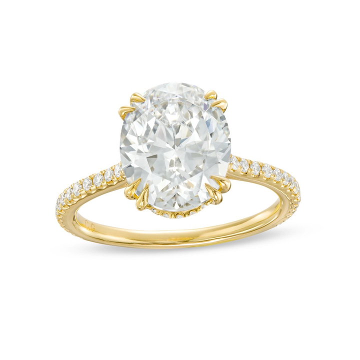 Cathedral Double Prong Engagement Setting by C. Gonshor In Yellow Gold 14K