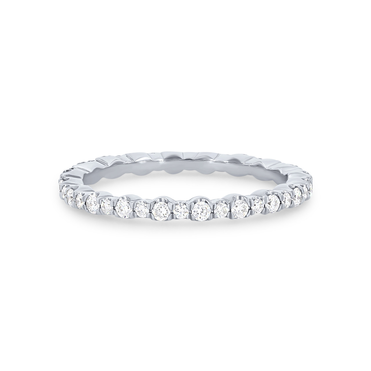 Alternating Round Diamond Eternity Wedding Band 0