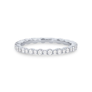 Alternating Round Diamond Eternity Wedding Band In White Gold 14K