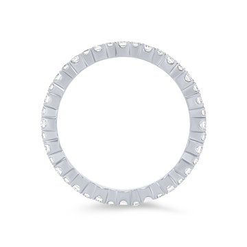 Alternating Round Diamond Eternity Wedding Band In White Gold 14K