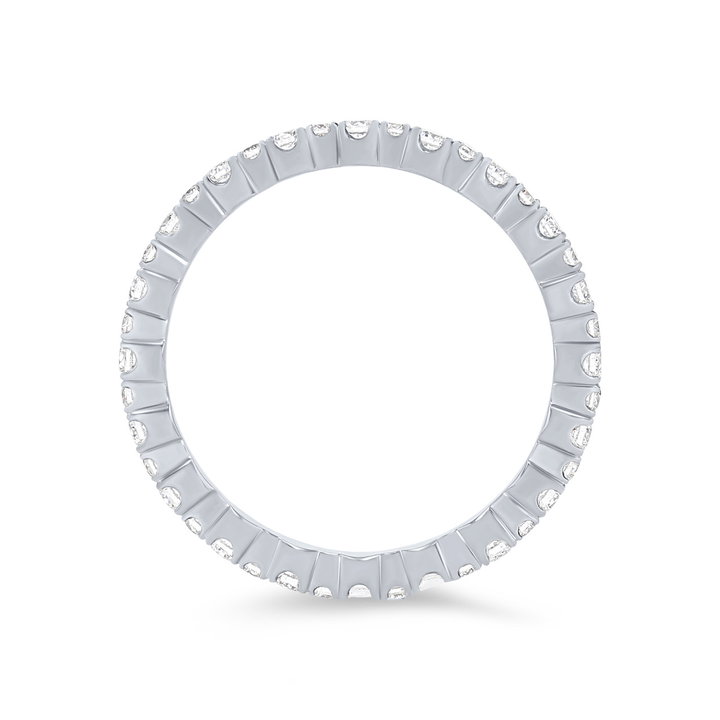 Alternating Round Diamond Eternity Wedding Band In White Gold 14K