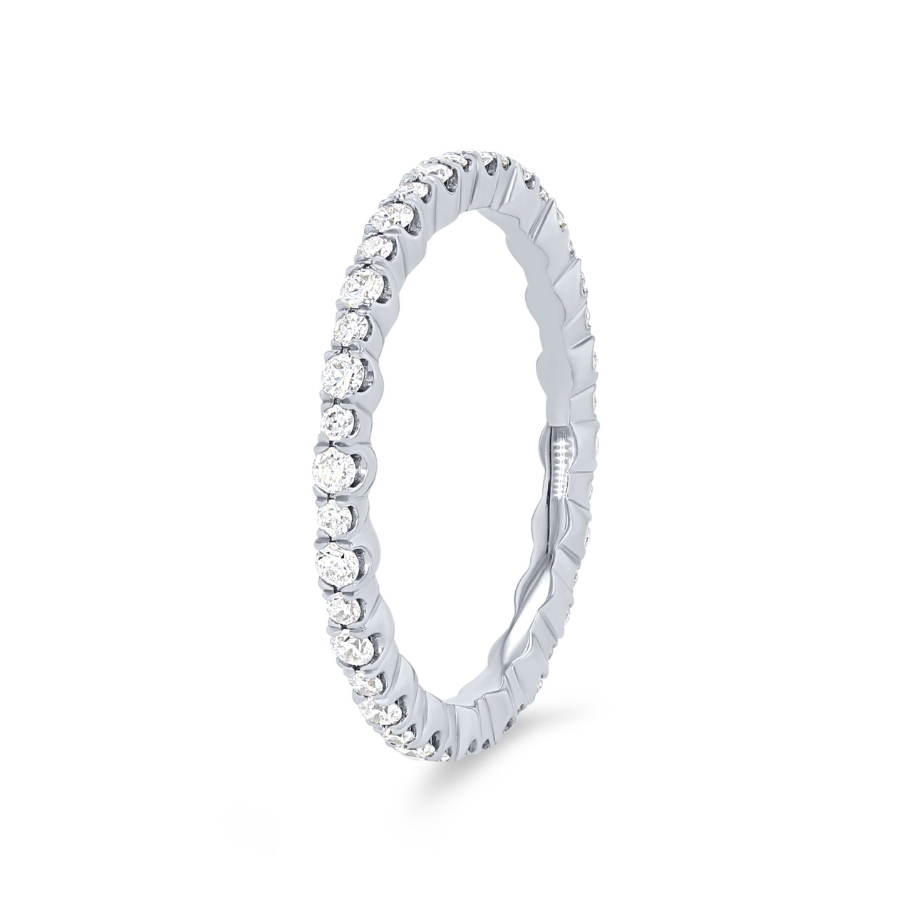 Alternating Round Diamond Eternity Wedding Band 1