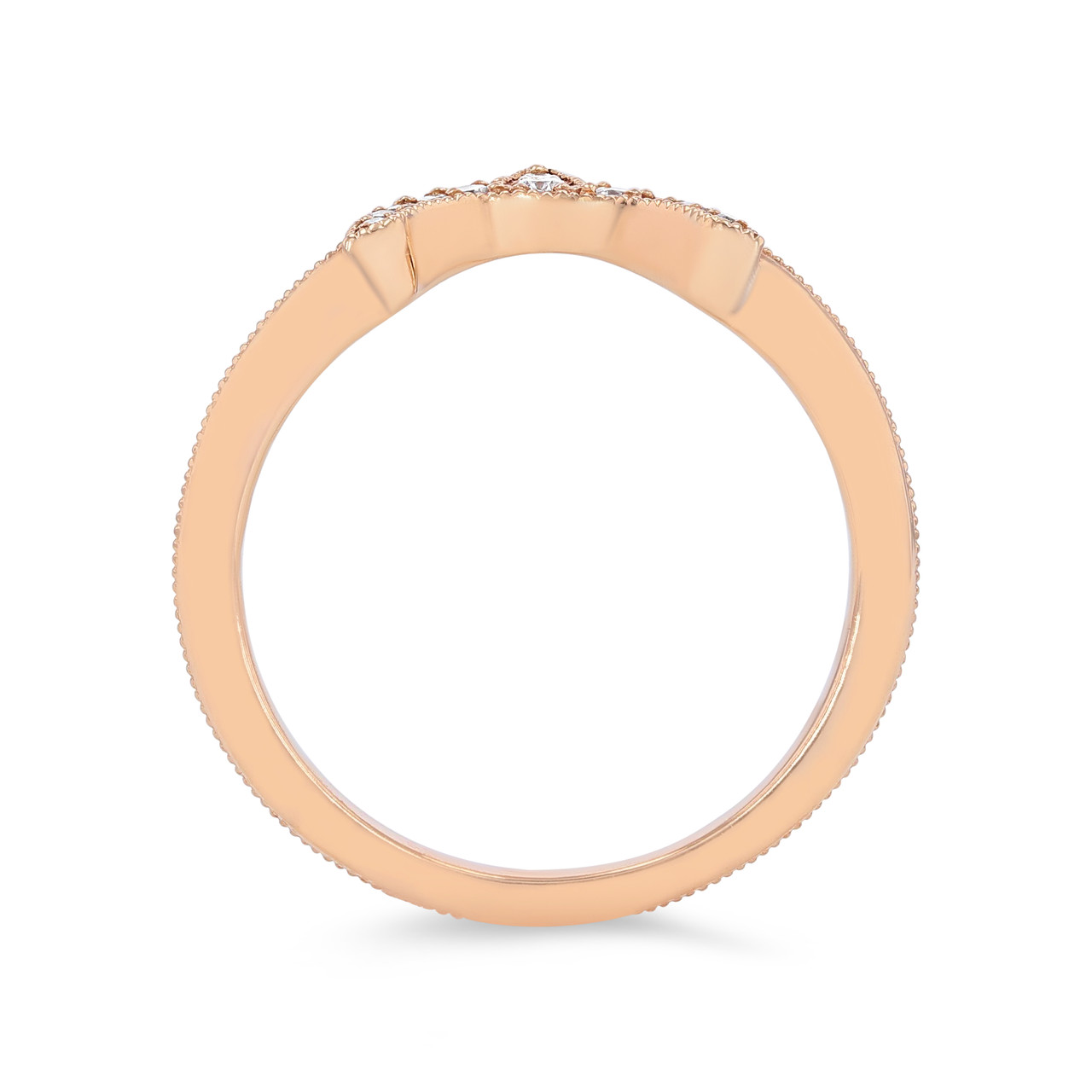 Contour Diamond Milgrain Wedding Band