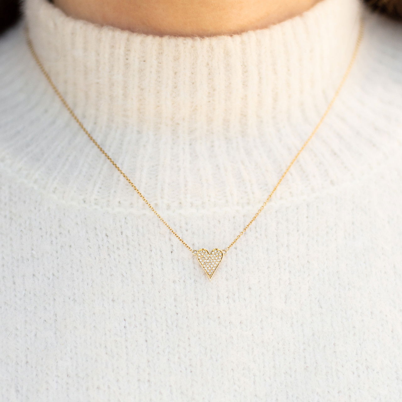 Pave Diamond Heart Pendant