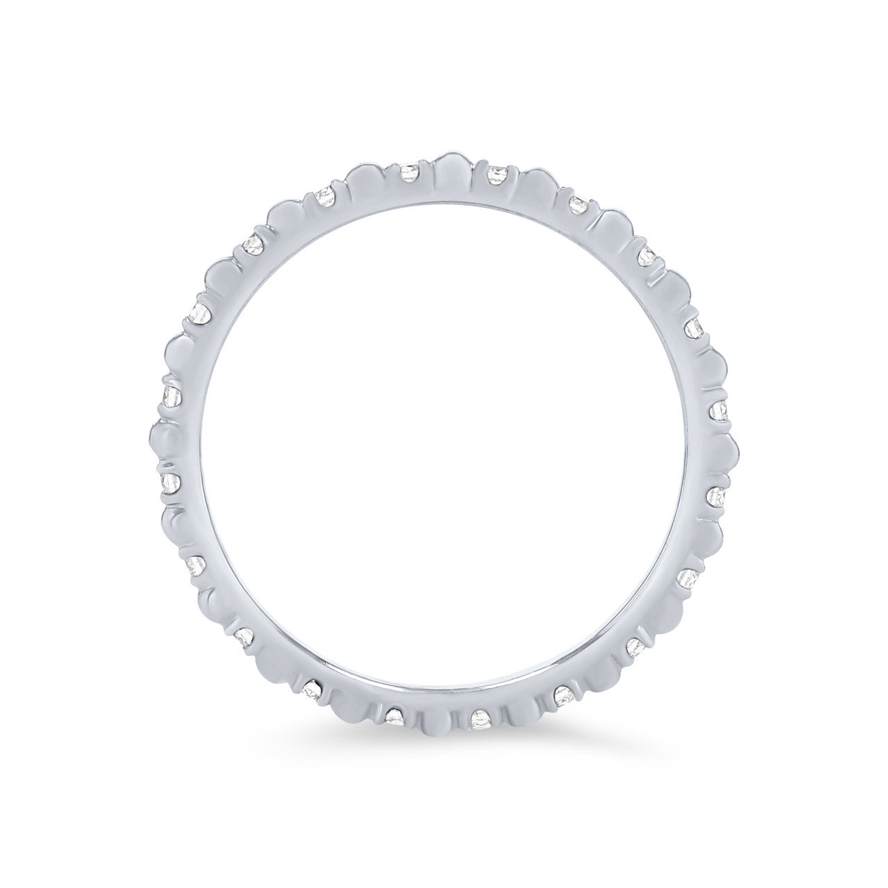 Alternating Diamond Bead Eternity Wedding Band
