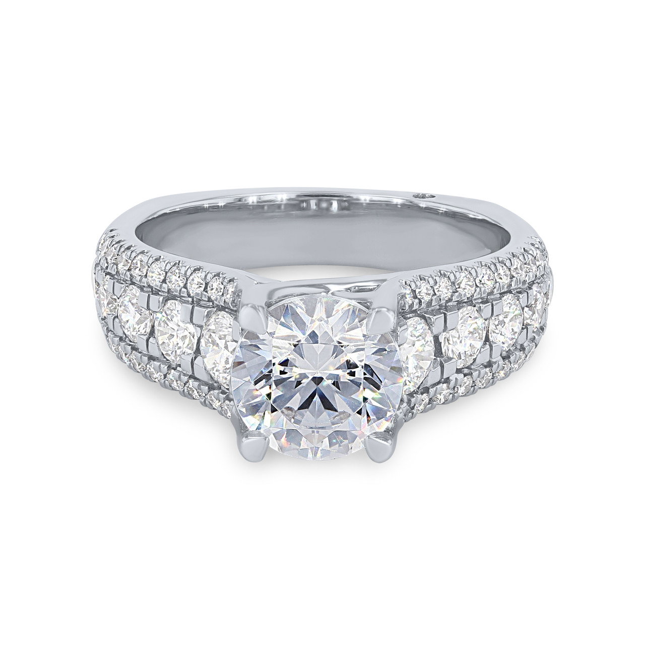 A. Jaffe Three Row Diamond Euro Fit Engagement Setting 0