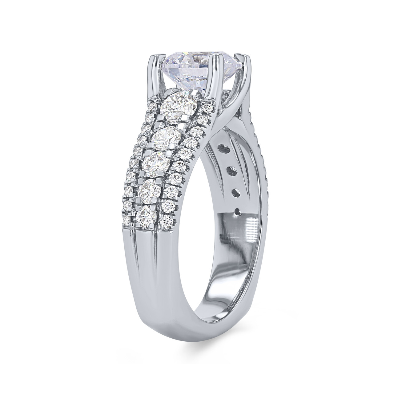 A. Jaffe Three Row Diamond Euro Fit Engagement Setting 1