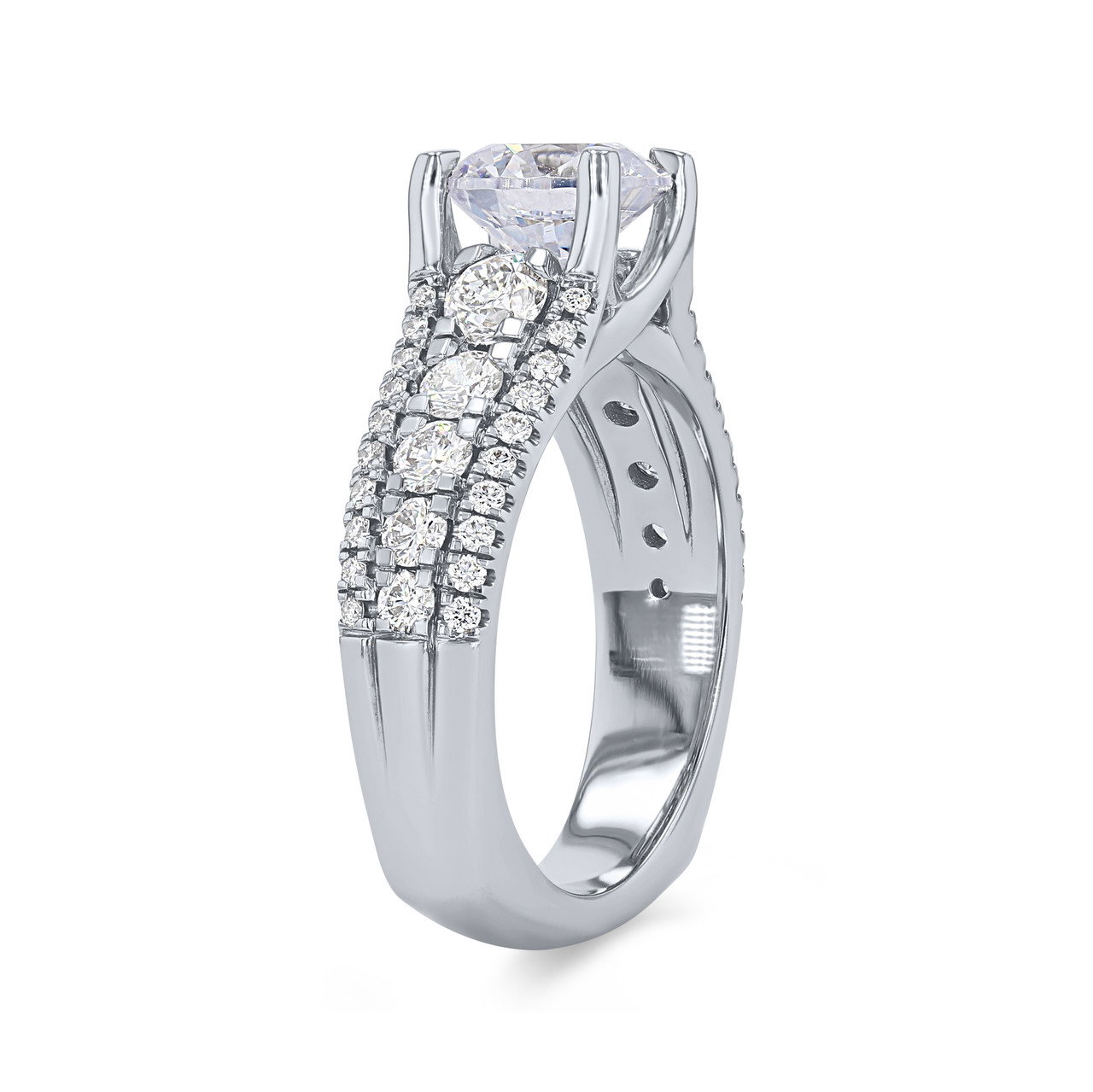 A. Jaffe Three Row Diamond Euro Fit Engagement Setting 1