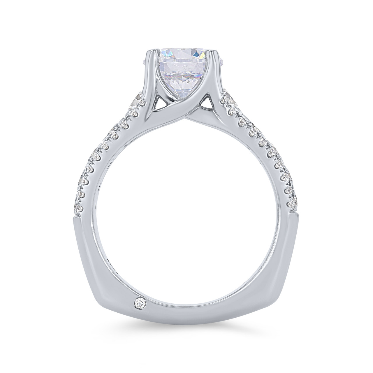 A. Jaffe Three Row Diamond Euro Fit Engagement Setting 2