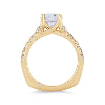 A. Jaffe Three Row Diamond Euro Fit Engagement Setting In Yellow Gold 14K