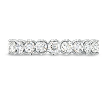 Simon G. Modern Prong Diamond Wedding Band In White Gold 18K