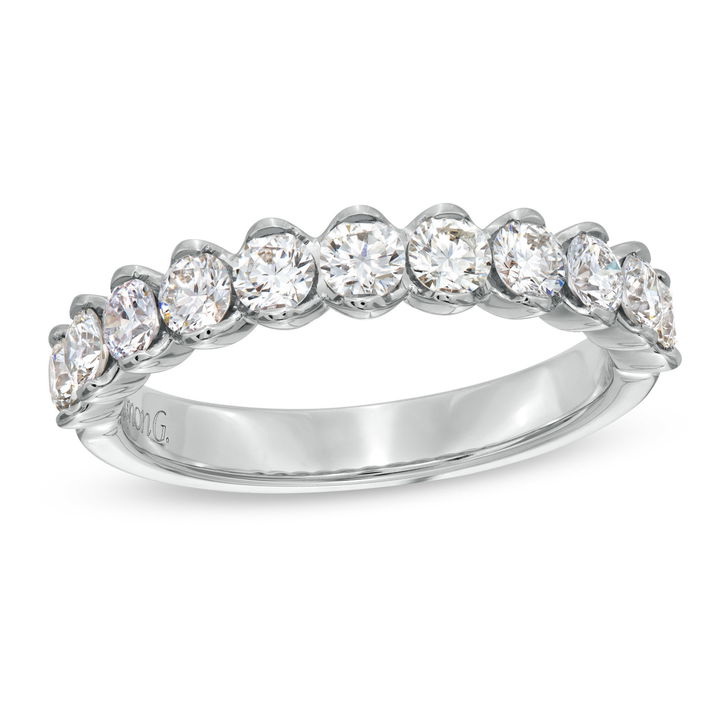 White Gold 18K Simon G. Modern Prong Diamond Wedding Band