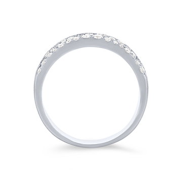 Scattered Diamond Matte Band In White Gold 14K