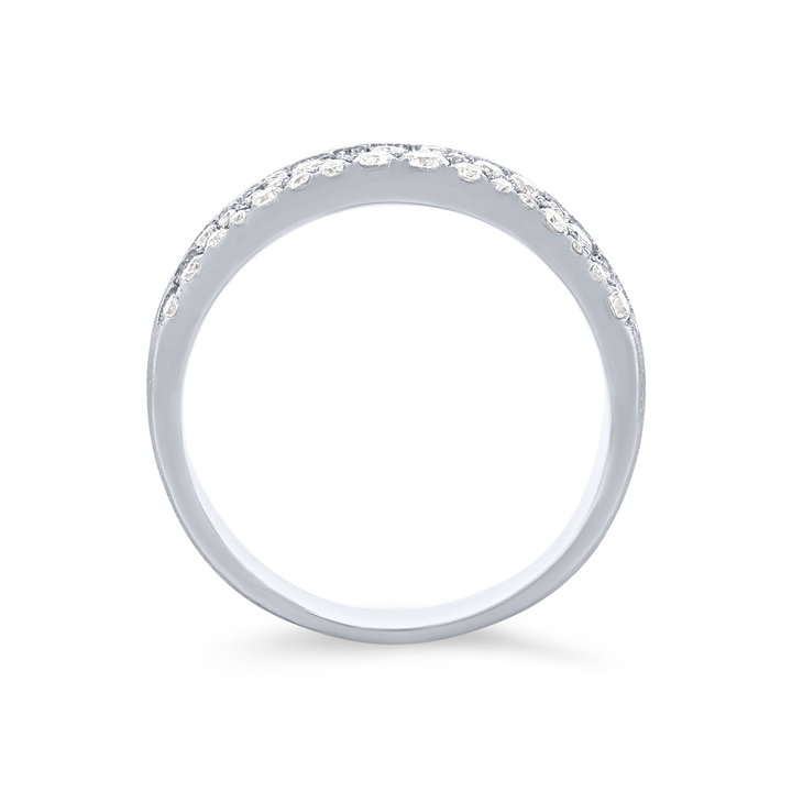 Scattered Diamond Matte Band In White Gold 14K