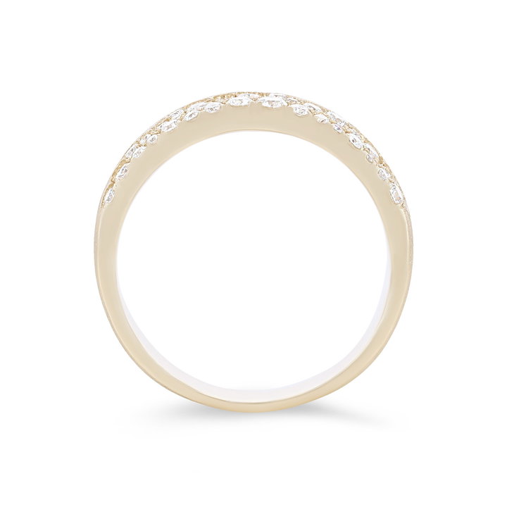 Scattered Diamond Matte Band In Yellow Gold 14K