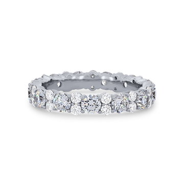 Alternating Diamond Eternity Wedding Band In White Gold 14K