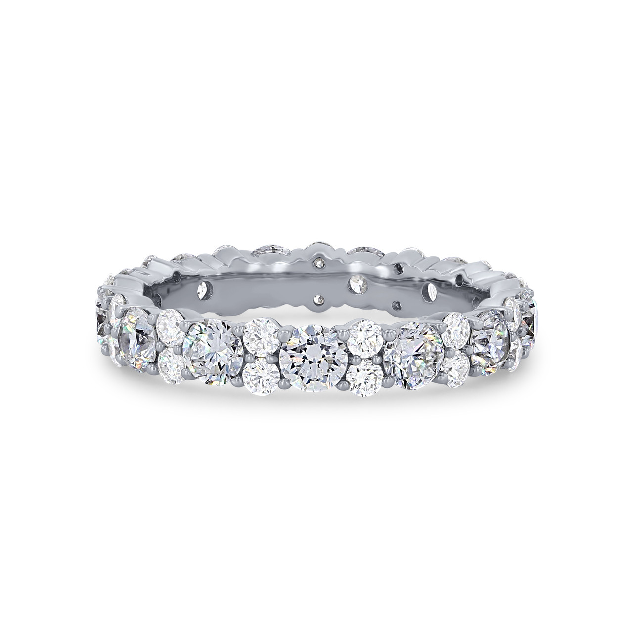 Alternating Diamond Eternity Wedding Band
