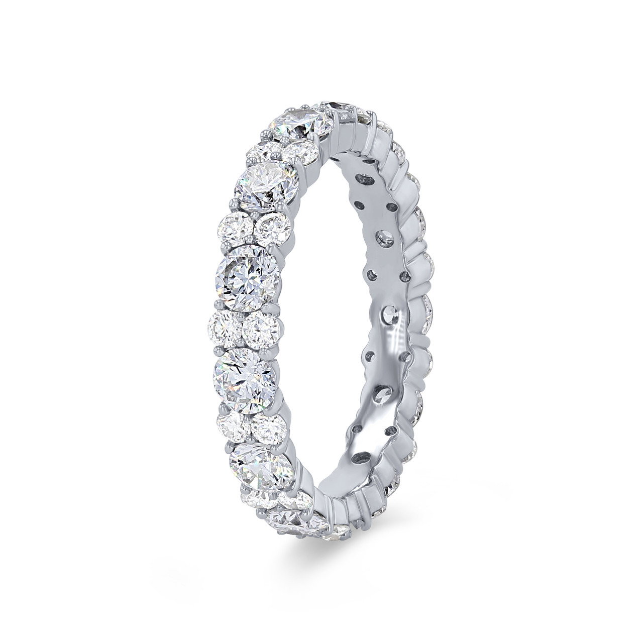 Alternating Diamond Eternity Wedding Band