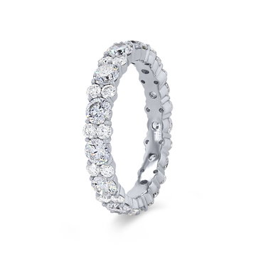 Alternating Diamond Eternity Wedding Band In White Gold 14K