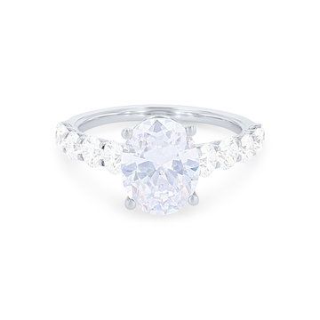 Simon G. Graduated Diamond Cathedral Engagement Setting In White Gold 18K