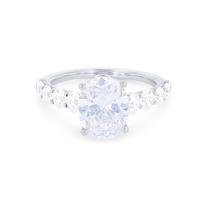 Simon G. Graduated Diamond Cathedral Engagement Setting In White Gold 18K