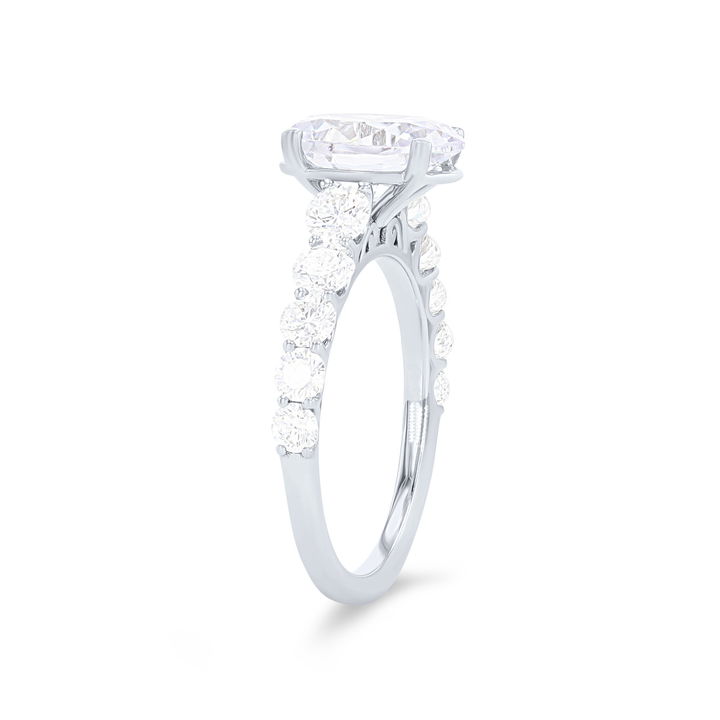 White Gold 18K Simon G. Graduated Diamond Cathedral Engagement Setting