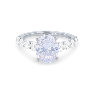 Simon G. Graduated Diamond Cathedral Engagement Setting In White Gold 18K