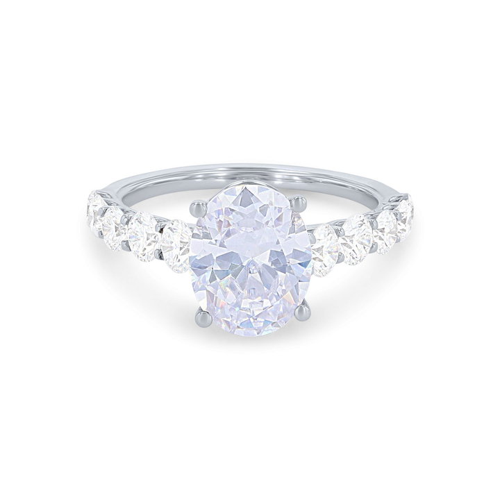 Simon G. Graduated Diamond Cathedral Engagement Setting In White Gold 18K