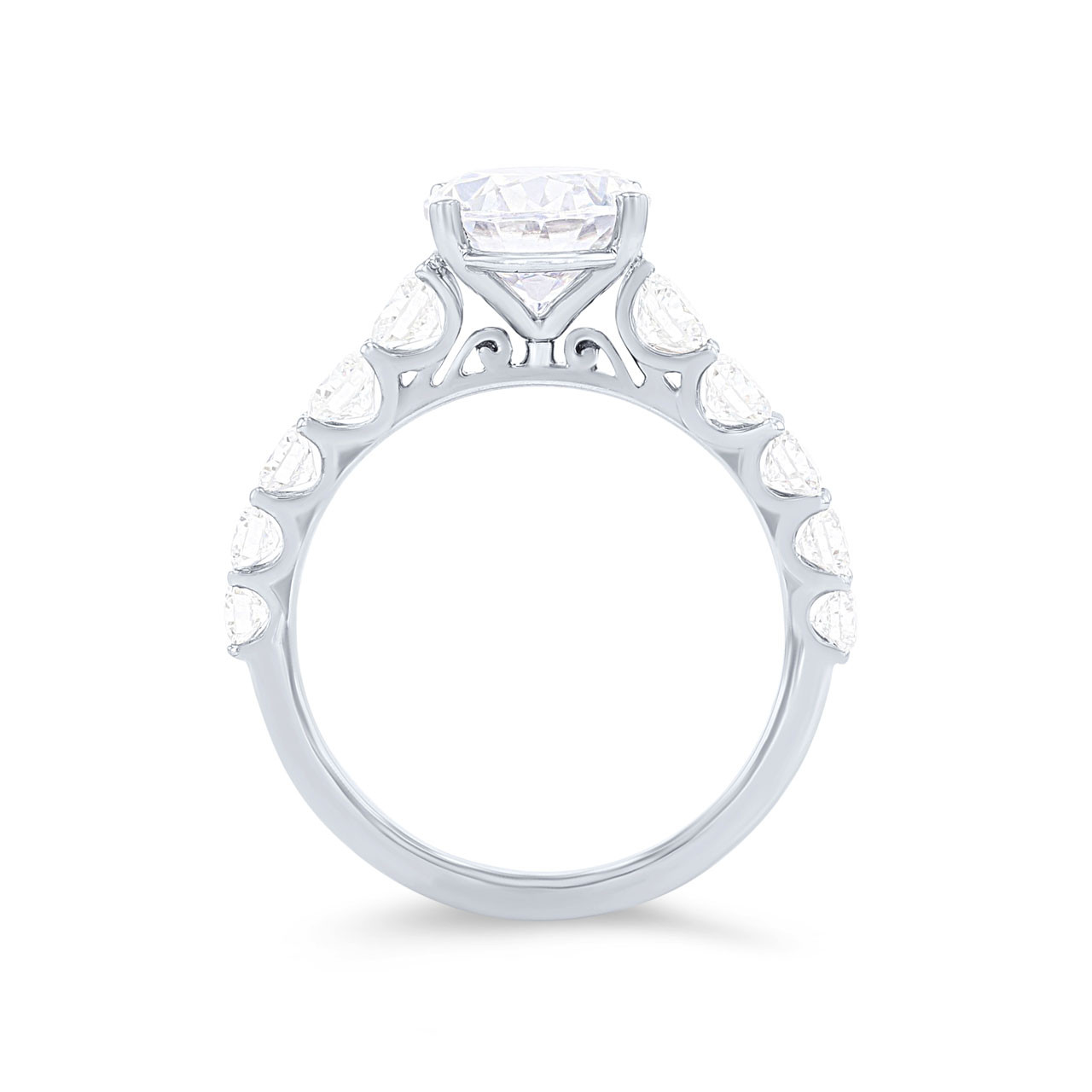 Simon G. Graduated Diamond Cathedral Engagement Setting 3