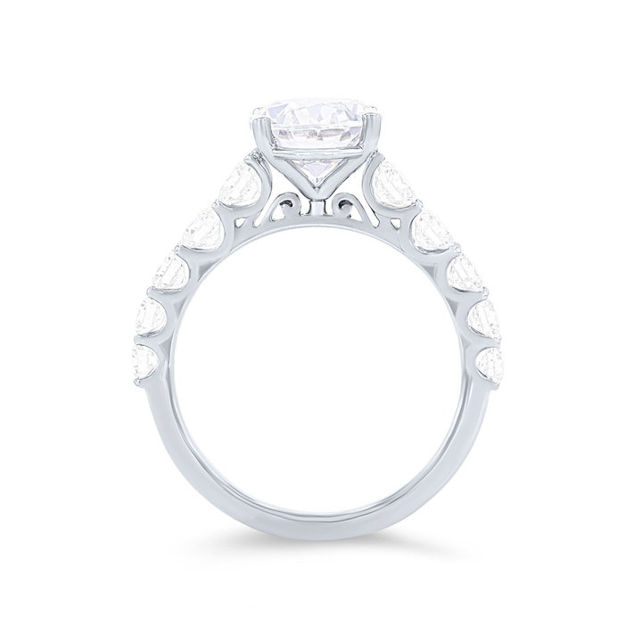 Simon G. Graduated Diamond Cathedral Engagement Setting In White Gold 18K
