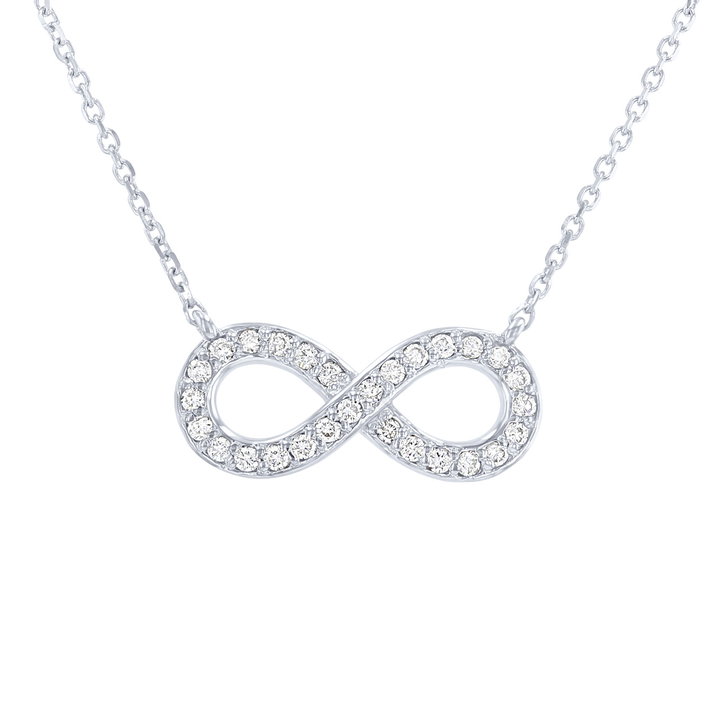 Diamond Infinity Pendant Necklace In White Gold 14K