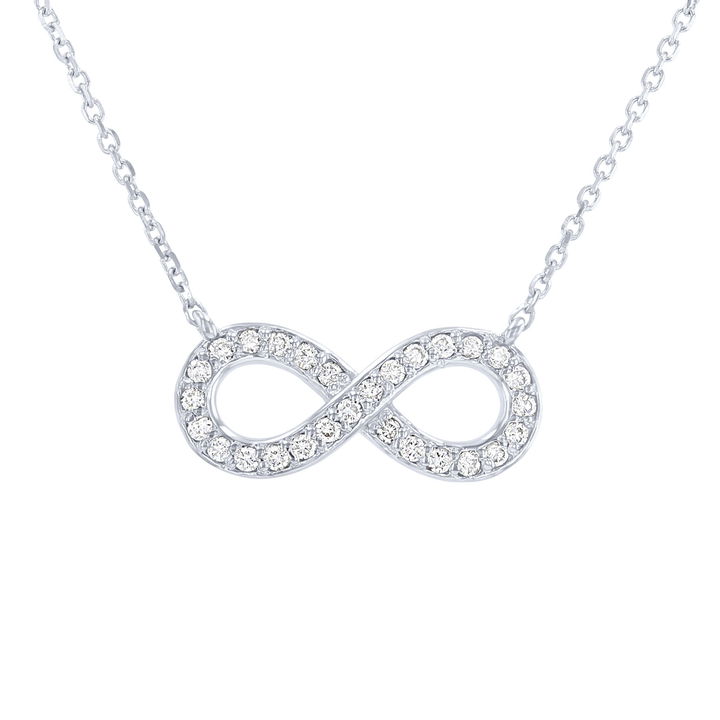 White Gold 14K Diamond Infinity Pendant Necklace
