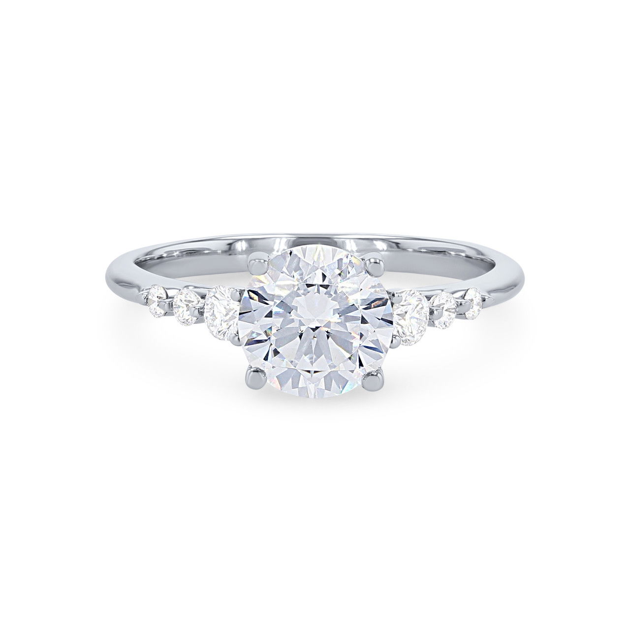 Single Prong Graduated Diamond Engagement Setting