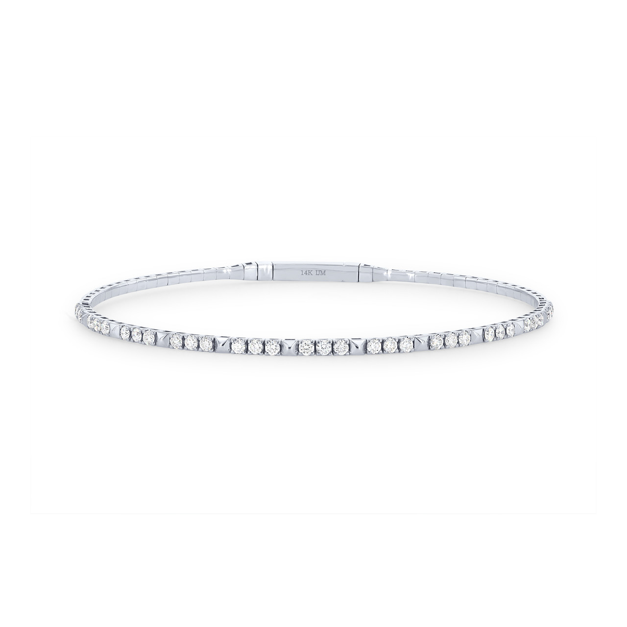 Studded Diamond Flexible Bangle Bracelet