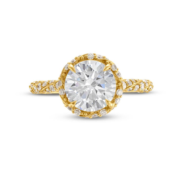 Braided Halo Engagement Setting by C. Gonshor In Yellow Gold 14K