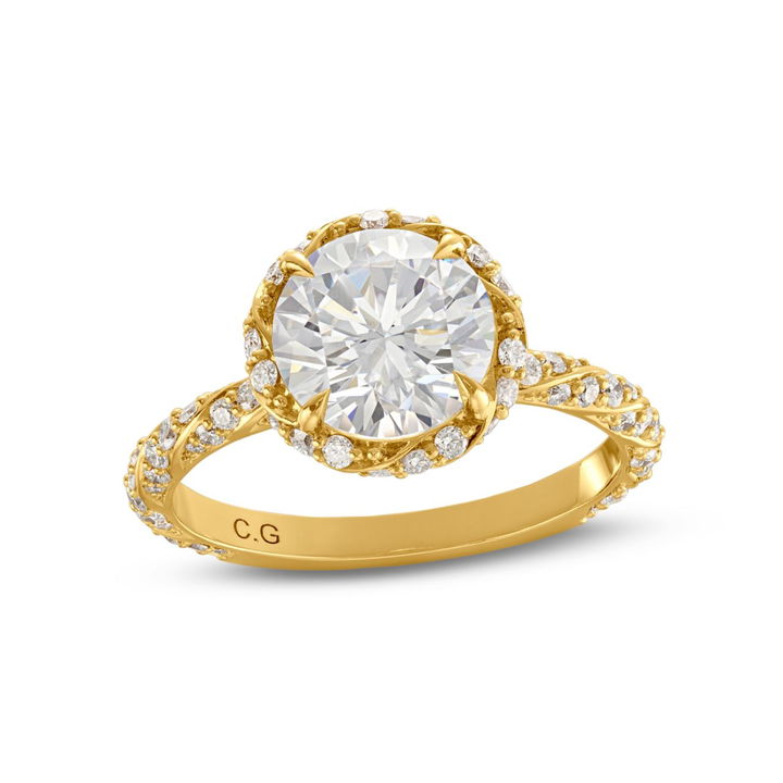 Braided Halo Engagement Setting by C. Gonshor In Yellow Gold 14K