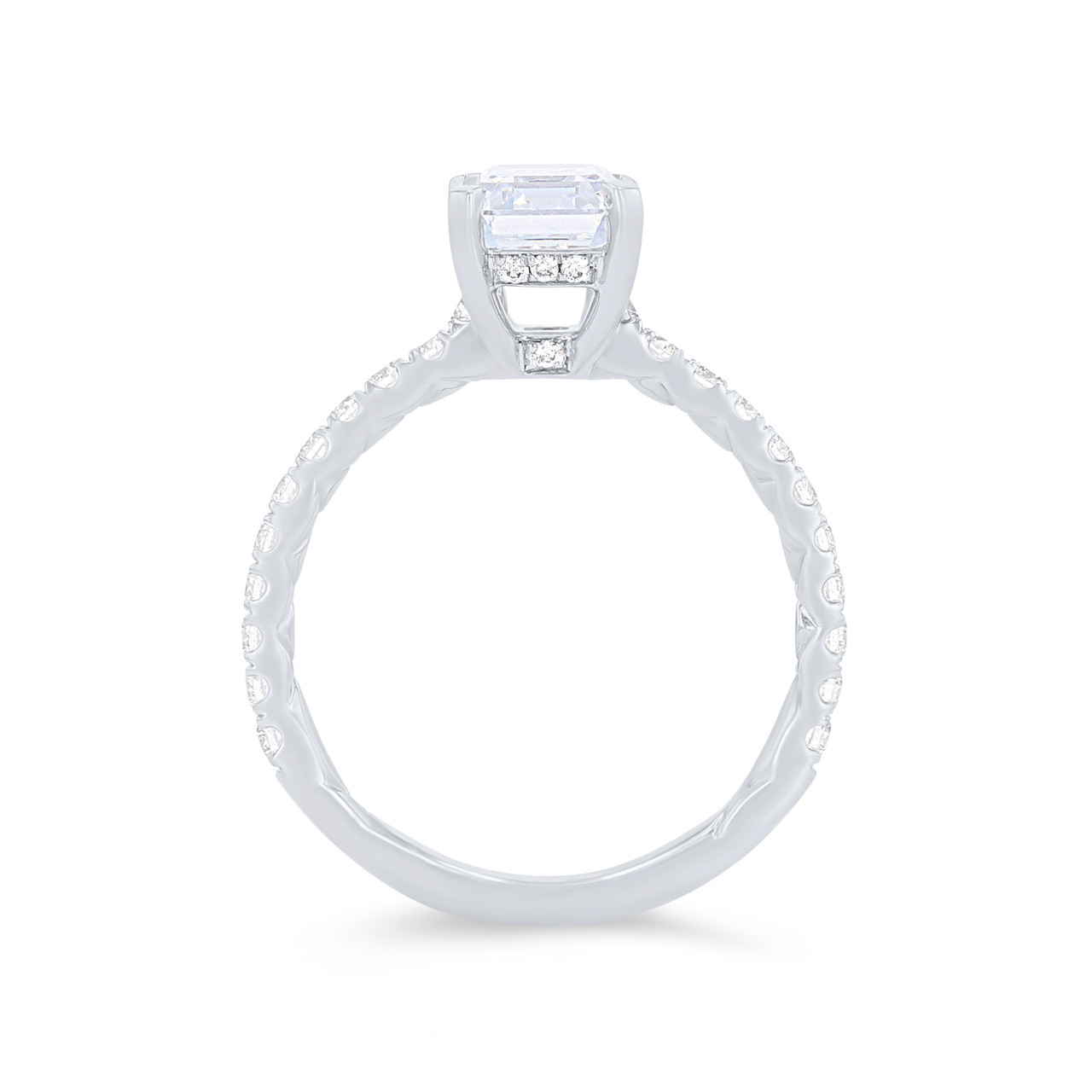 A. Jaffe Emerald Hidden Halo Engagement Setting