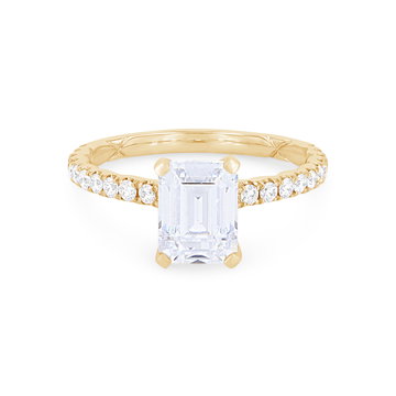 A. Jaffe Emerald Hidden Halo Engagement Setting In Yellow Gold 14K