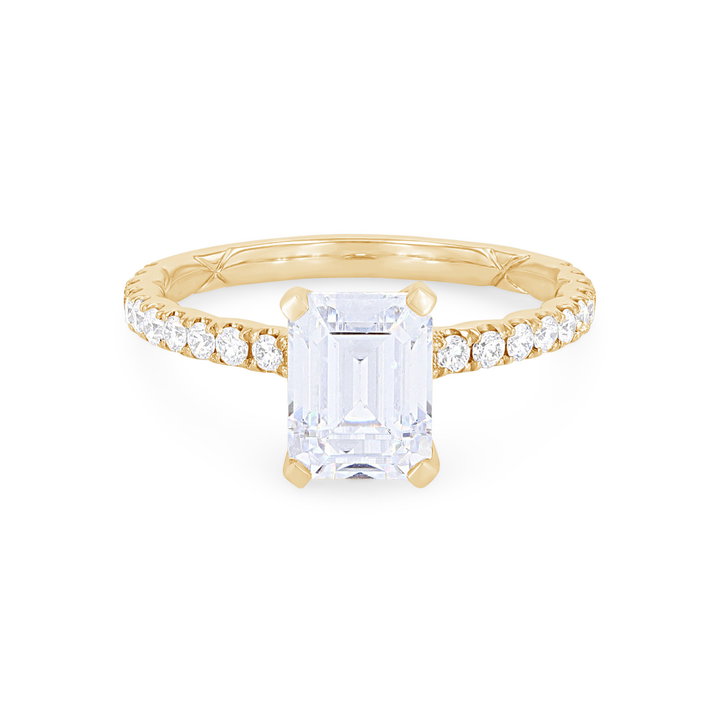 A. Jaffe Emerald Hidden Halo Engagement Setting In Yellow Gold 14K