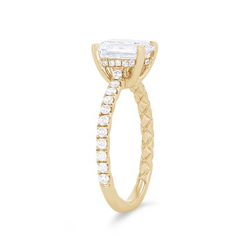 A. Jaffe Emerald Hidden Halo Engagement Setting In Yellow Gold 14K