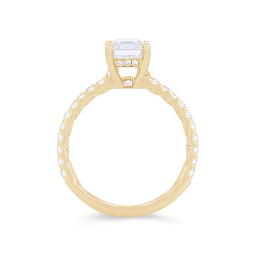 A. Jaffe Emerald Hidden Halo Engagement Setting In Yellow Gold 14K