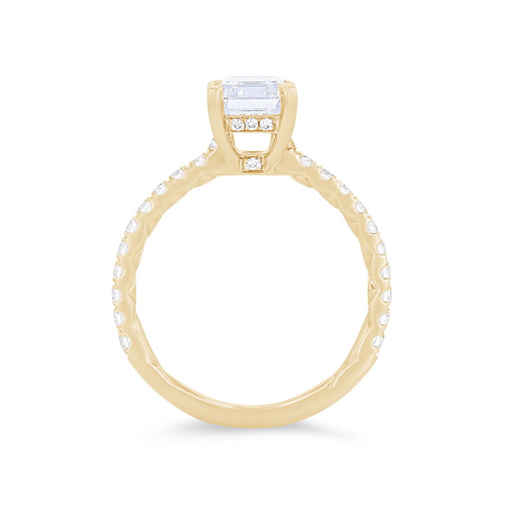 A. Jaffe Emerald Hidden Halo Engagement Setting In Yellow Gold 14K