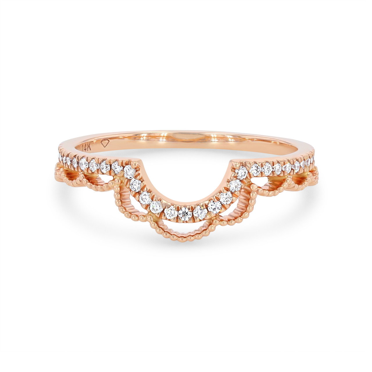 Contour Diamond Lace Wedding Band