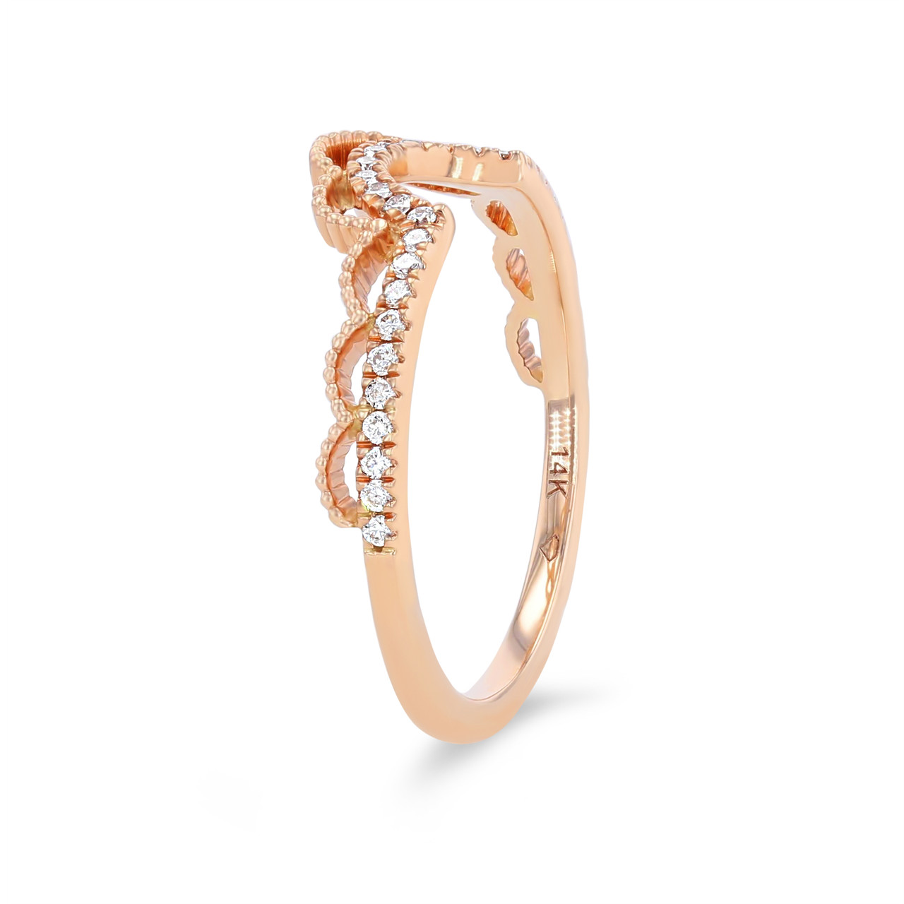 Contour Diamond Lace Wedding Band