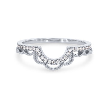 Contour Diamond Lace Wedding Band In White Gold 14K
